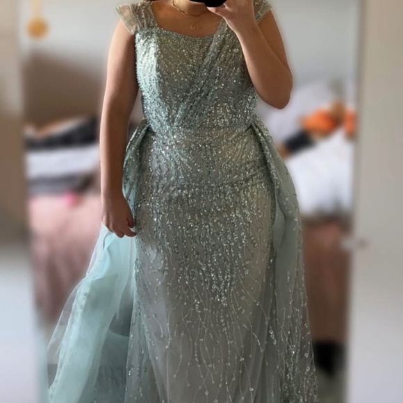 Blue dress with over skirt - Picture 1 of 2